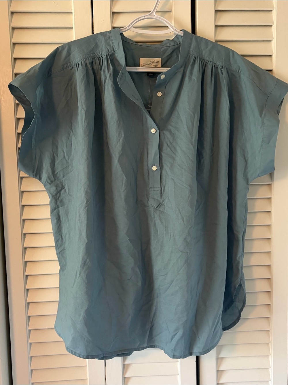 NWT Universal Thread Blue Cotton Flowy Top Size Large